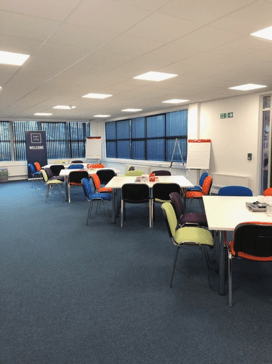 Inside the 2050 Maritime Innovation Hub, Port of Tyne, before an innovation workshop