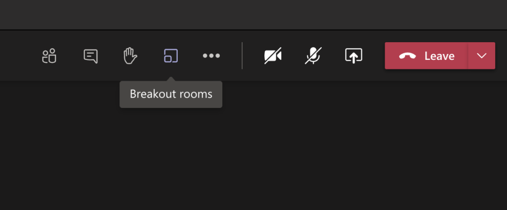 Breakout rooms icon in Microsoft Teams
